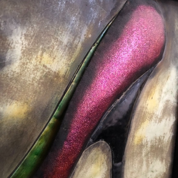 NEW Anthropologie large glitter high heel shoe framed fashion 3D picture artwork - Picture 2 of 3